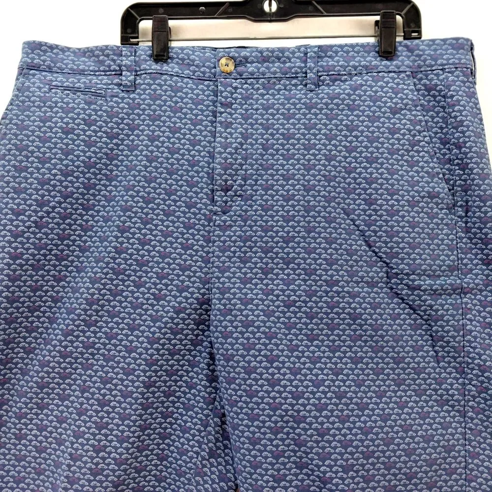 Johnnie-O Mens Size 40 Blue Golf Shorts Fahrvergnugen VW Bug Car All Over Print